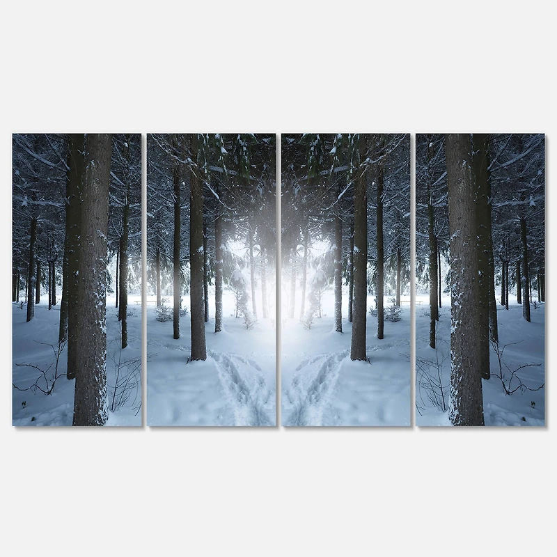 Designart - Winter Forest with Dark Woods