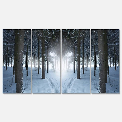 Designart - Winter Forest with Dark Woods