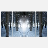 Designart - Winter Forest with Dark Woods