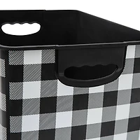 Simplify Checkered Black & White Storage Tote Bin