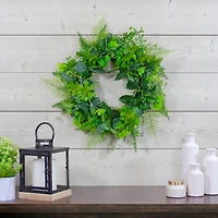 24" Maidenhair Fern & Assorted Foliage Spring Wreath
