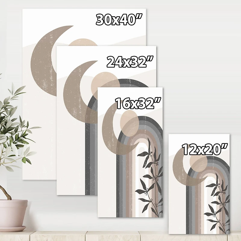 Designart - Abstract Sun and Moon In Gray and Blue