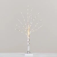 2ft. Pre-Lit White Birch Artificial Christmas Tree, Warm White LED Lights
