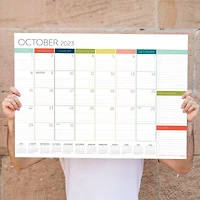 TF Publishing 2023 - 2024 Rainbow Blocks Large Desk Pad Monthly Blotter Calendar