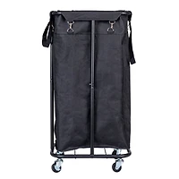 Household Essentials 30.5" Black Rolling Laundry Hamper