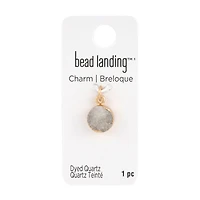 Round White Dyed Quartz Charm by Bead Landing™