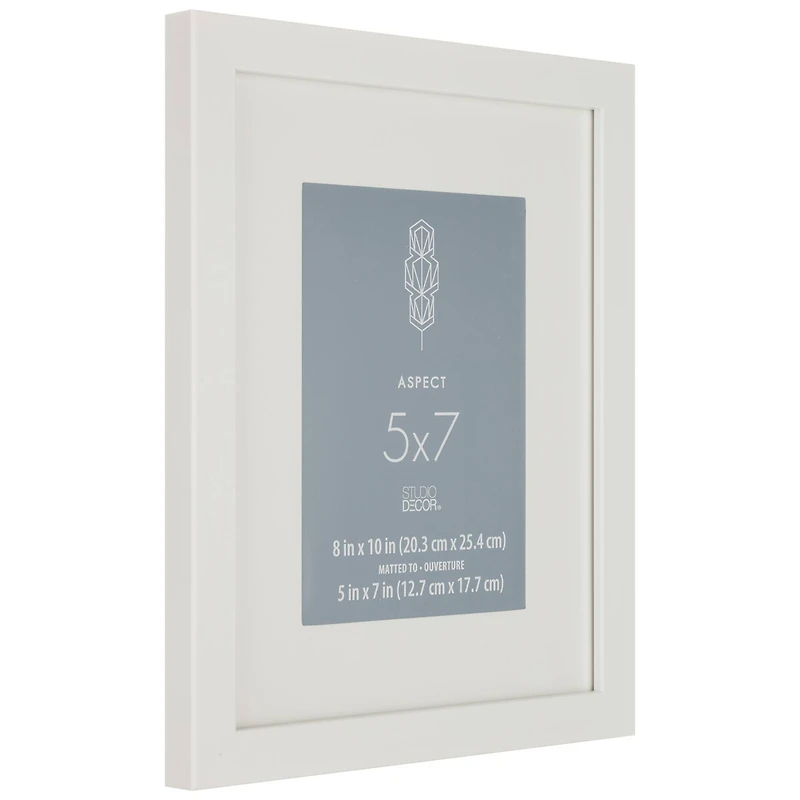 Aspect White Narrow Frame With Mat by Studio Décor