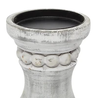 Gray Wood Farmhouse Candle Holder Set