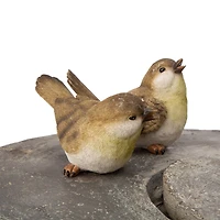 Glitzhome® 25" Polyresin Spring Birds Outdoor Fountain with LED Light