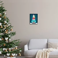 Stupell Industries Merry Christmas Stacked Gifts Car Framed Giclee Art