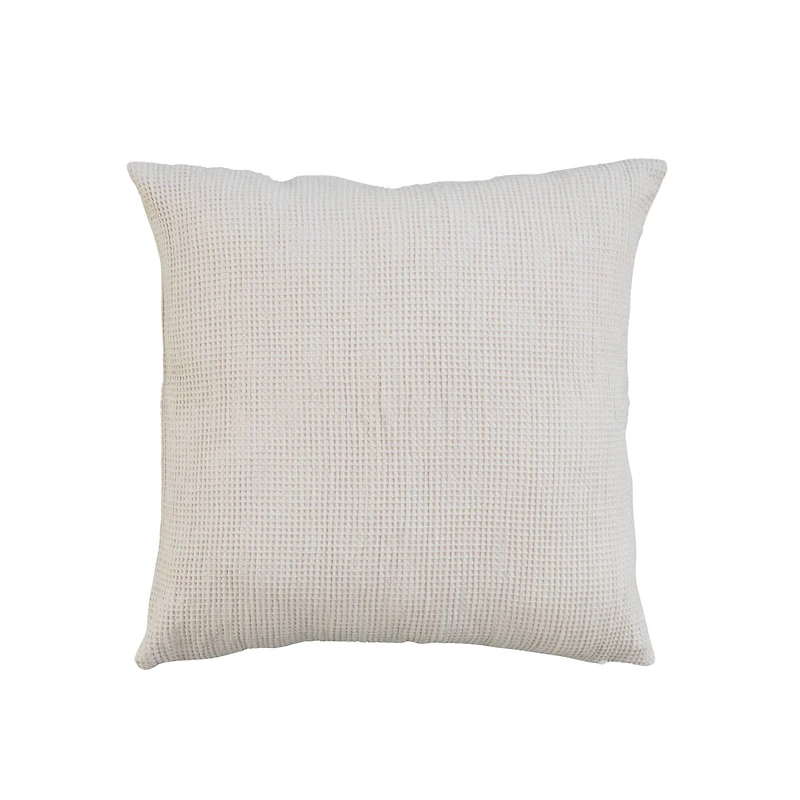 Hello Honey® Cream Woven Linen & Cotton Waffle Pillow