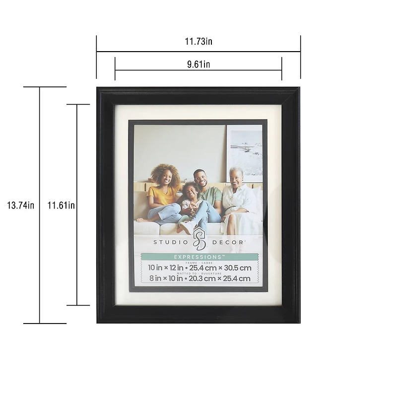 Expressions™ 8" x 10" Black Tabletop Frame with Mat by Studio Décor®