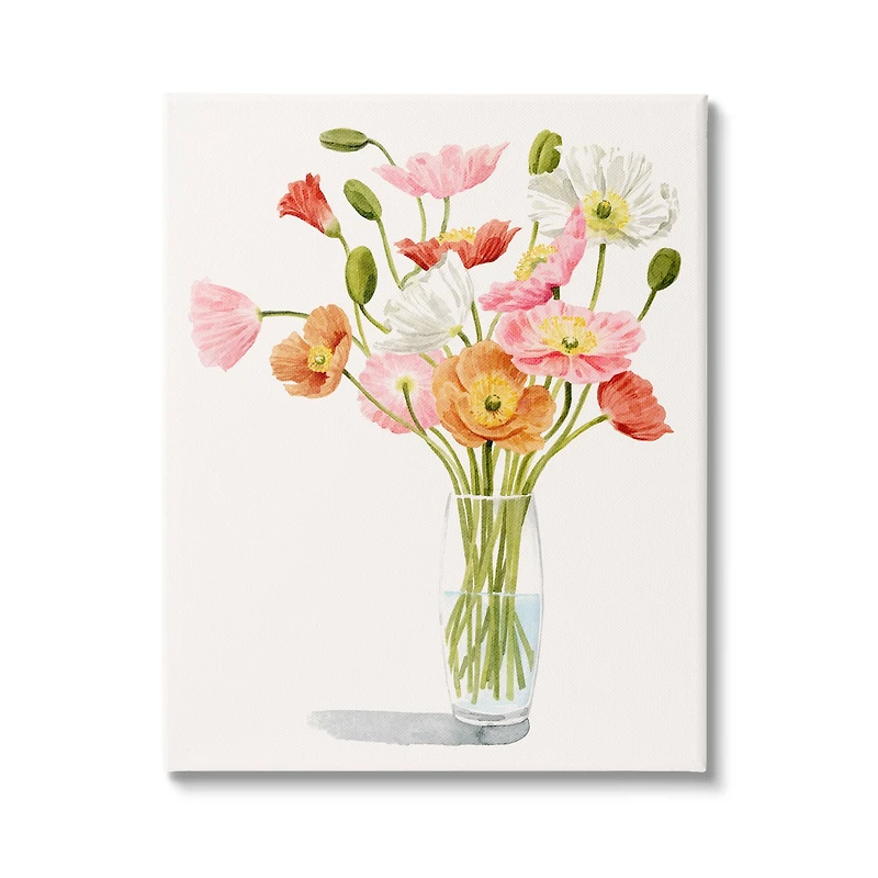 Stupell Industries Vivid Poppies Glass Floral Bouquet Arrangement Canvas Wall Art