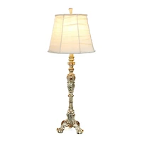 Elegant Designs Antique Style Buffet Table Lamp with Cream Ruched Shade