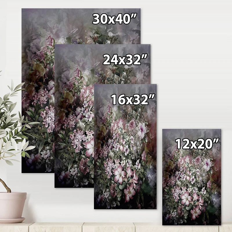 Designart - Retro Drawing of Flowers IV