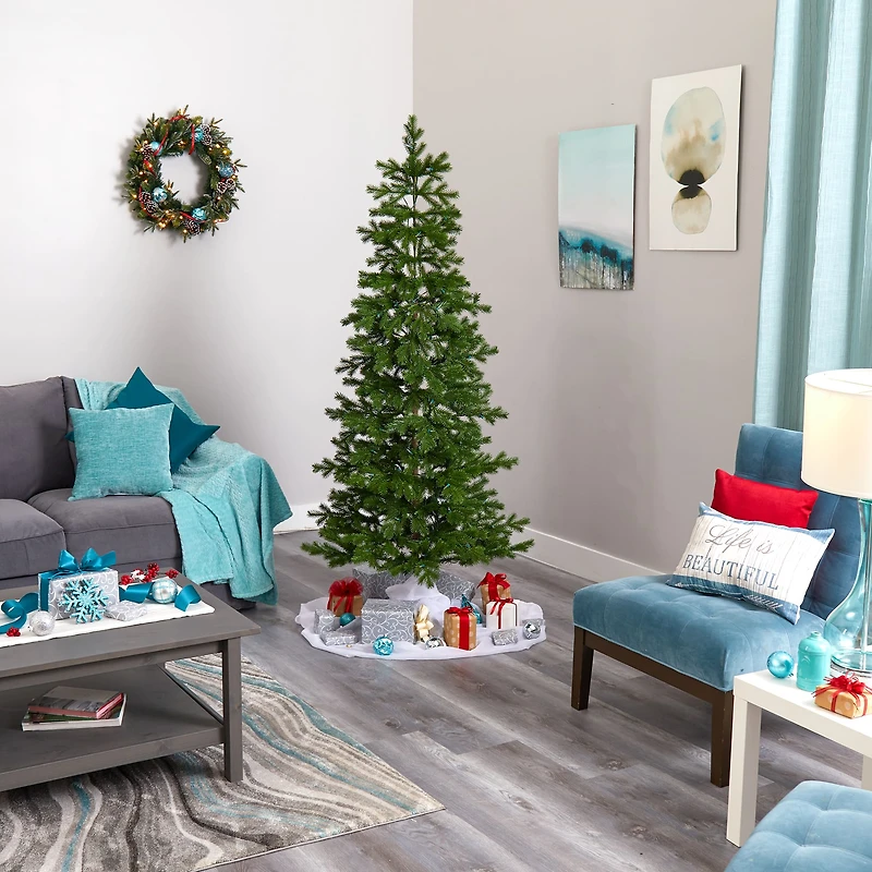 6.5ft. Pre-Lit Big Sky Spruce Artificial Christmas Tree with Clear Warm Multifunction LED Lights