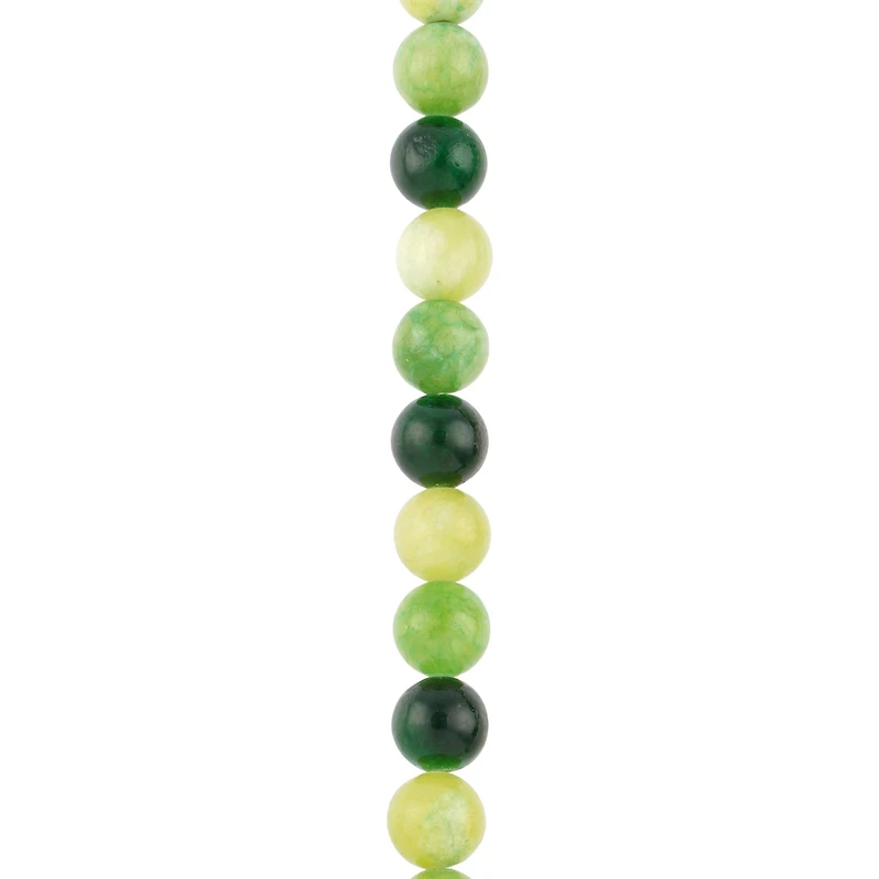 Green Dyed Quartz Round Beads, 8mm by Bead Landing™