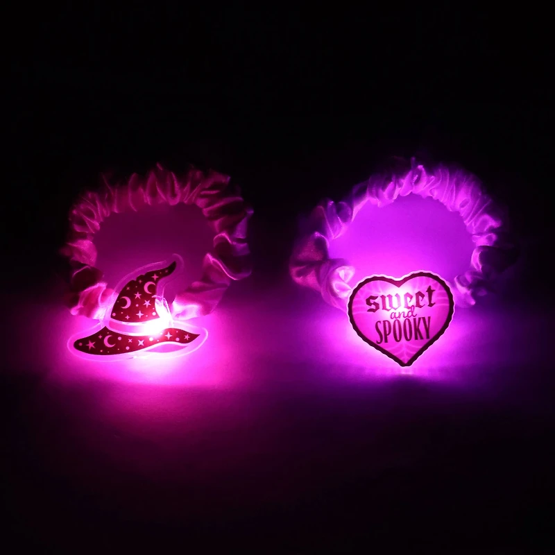 Witch Hat & Heart Light-Up Scrunchies