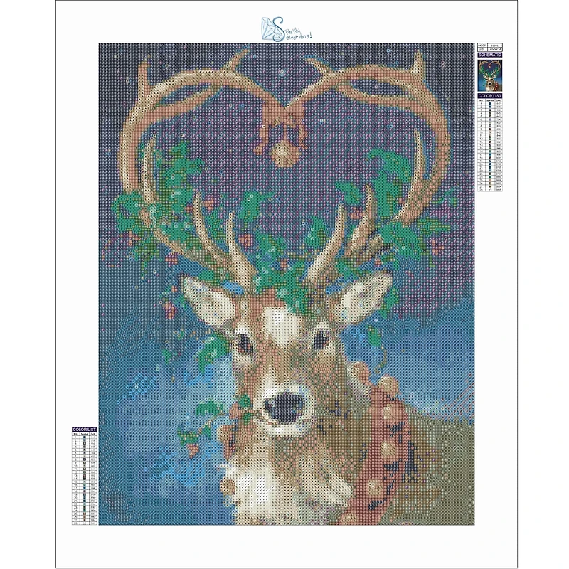 Sparkly Selections Santa's Reindeer Diamond Painting Kits, Round Diamonds