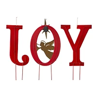 Glitzhome® 3.5ft. LED Metal Joy Angel Yard Stake Set with Timer