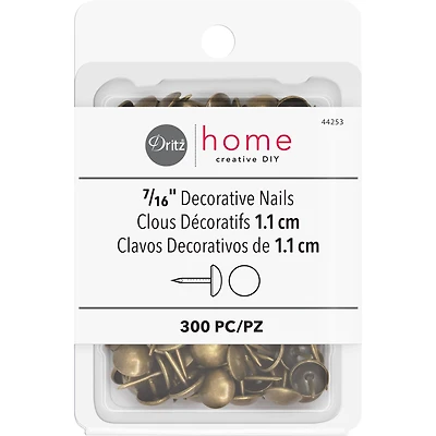 Dritz® Home 7/16" Antique Brass Smooth Decorative Nails, 300ct.