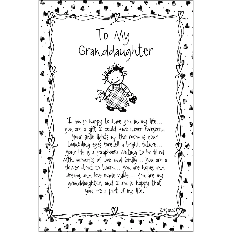 To My Granddaughter Children of the Inner Marci Plaque with Easel & Hanger 