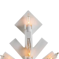 15.5" White Lighted Snowflake Christmas Outdoor Window Silhouette