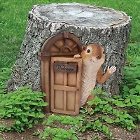Design Toscano 11" Welcome Squirrel Tree House Door Sculpture