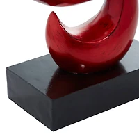33" Red Polystone Contemporary Abstract Sculpture
