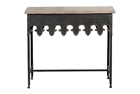 Hello Honey® 36" Rustic Farmhouse Metal Console Table with Solid Wood Top