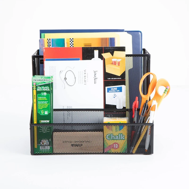 Mind Reader Large Black Metal File Organizer Basket