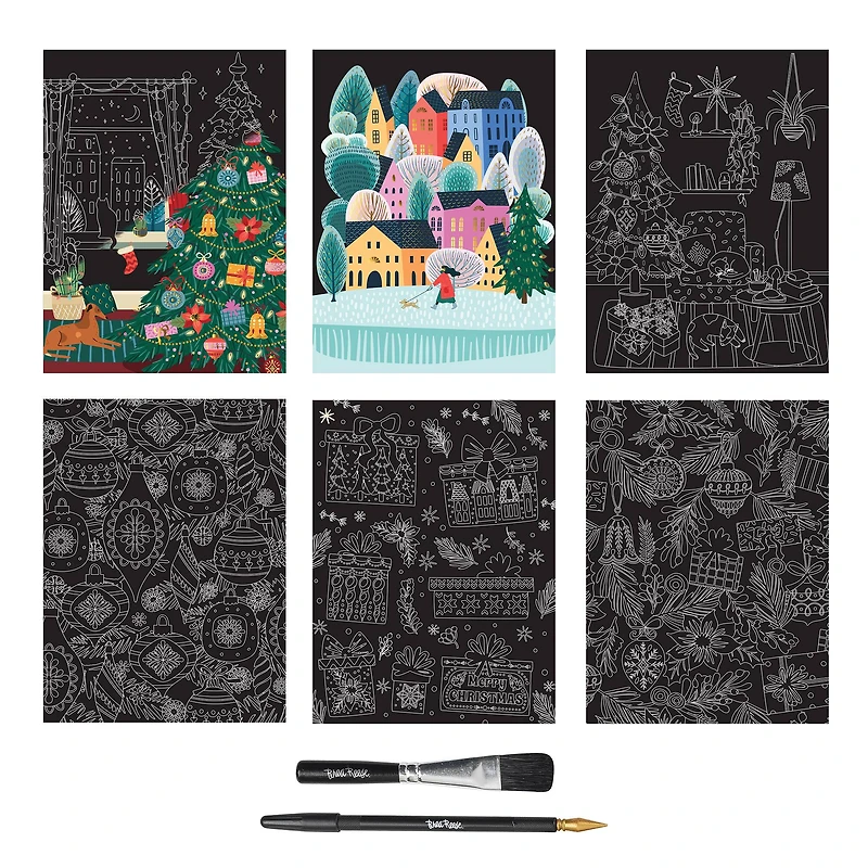 Brea Reese™ 9" x 12" Modern Christmas Scratch Art Paper Pad