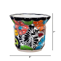 8" Handmade Mexican Talavera Ceramic Planter