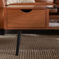 Acorn Mid Century Modern Wood and Glass Coffee Table