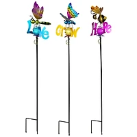 3ft. Solar Lighted Grow, Love, & Hope Outdoor Garden Stakes