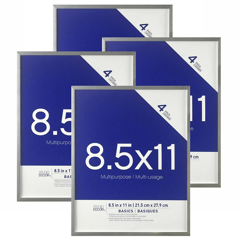 4 Pack Basics 8.5" x 11" Multipurpose Wall Frames by Studio Décor