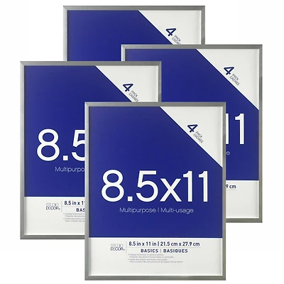 4 Pack Basics 8.5" x 11" Multipurpose Wall Frames by Studio Décor
