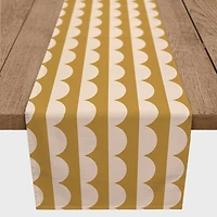 Scalloped Circle  16" x 90" Poly Twill Table Runner