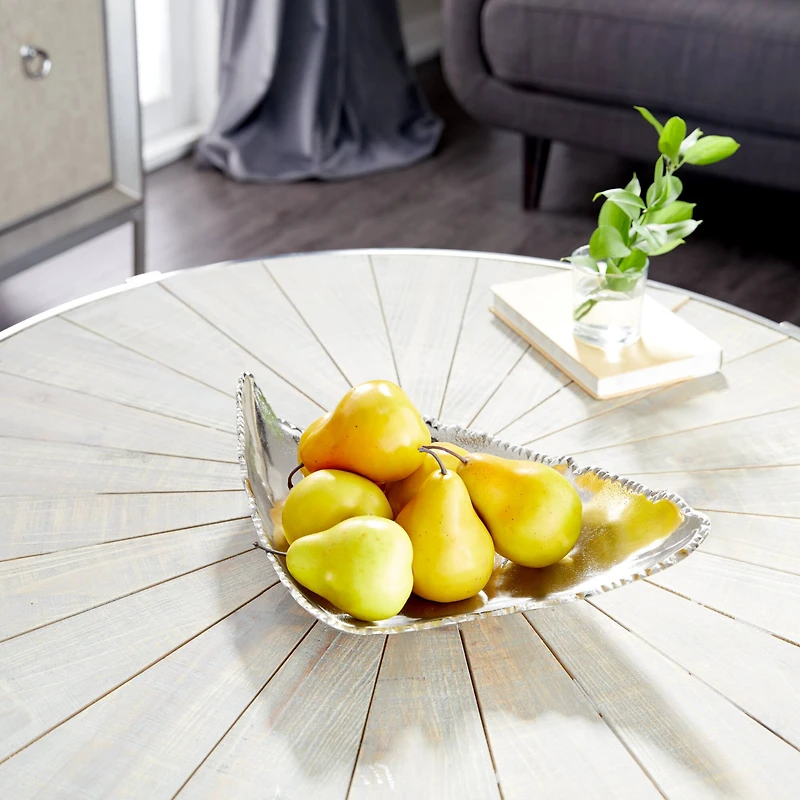 CosmoLiving by Cosmopolitan 16" Silver Aluminum Contemporary Tray