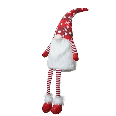 Glitzhome® 28" Fabric Christmas Gnome Shelf Sitter with Dangling Legs