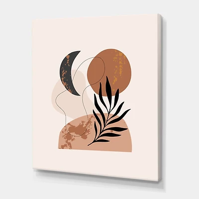 Designart - Moon & Sun Shapes In Retro Terracotta Tones I