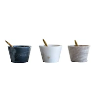 Hello Honey® Assorted Marble Pinch Pots with Brass Spoons, 3ct.