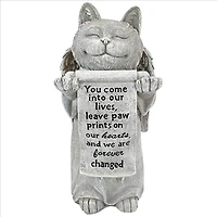 Design Toscano 10" Paw Prints on our Hearts Memorial Cat Statue