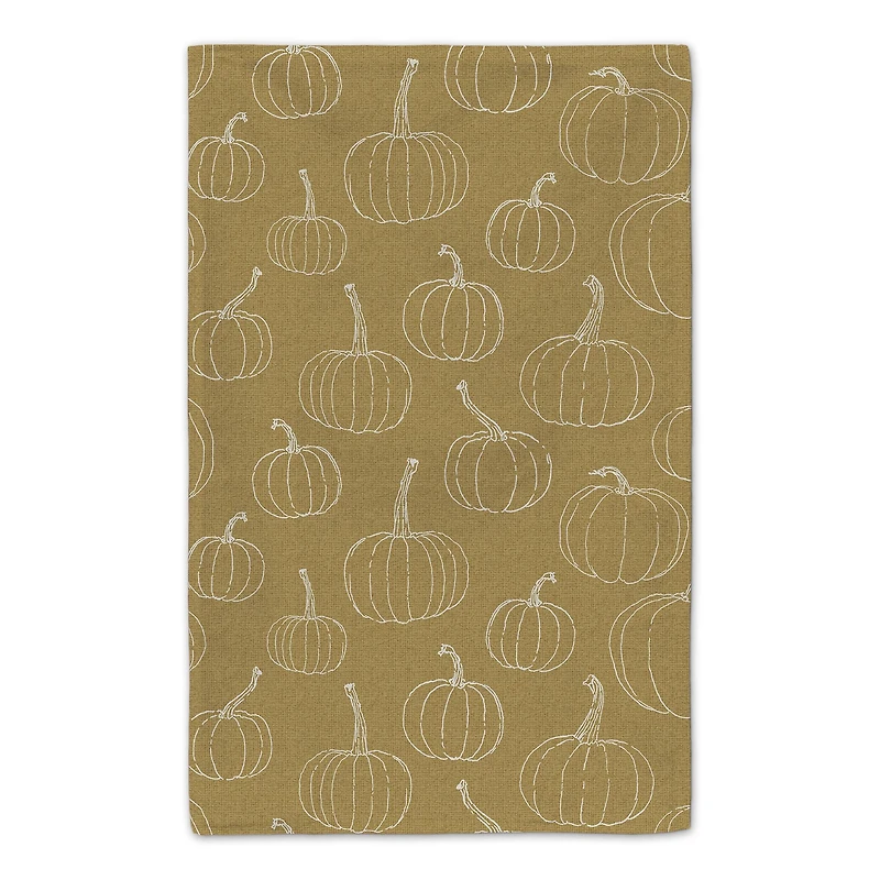Grateful Hearts Mustard Pumpkin Tea Towel Set