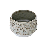 Hello Honey® 4" Embossed Glazed Stoneware Planter