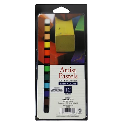 Pro Art® Basic 12 Color Square Artist Pastels