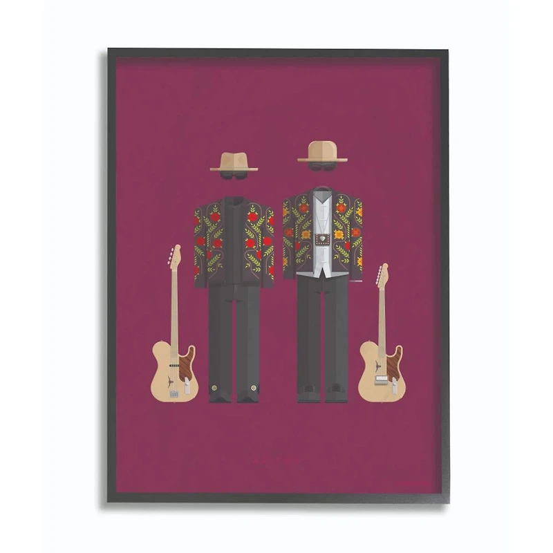 Stupell Industries ZZTop Fashion Design Black Framed Wall Art