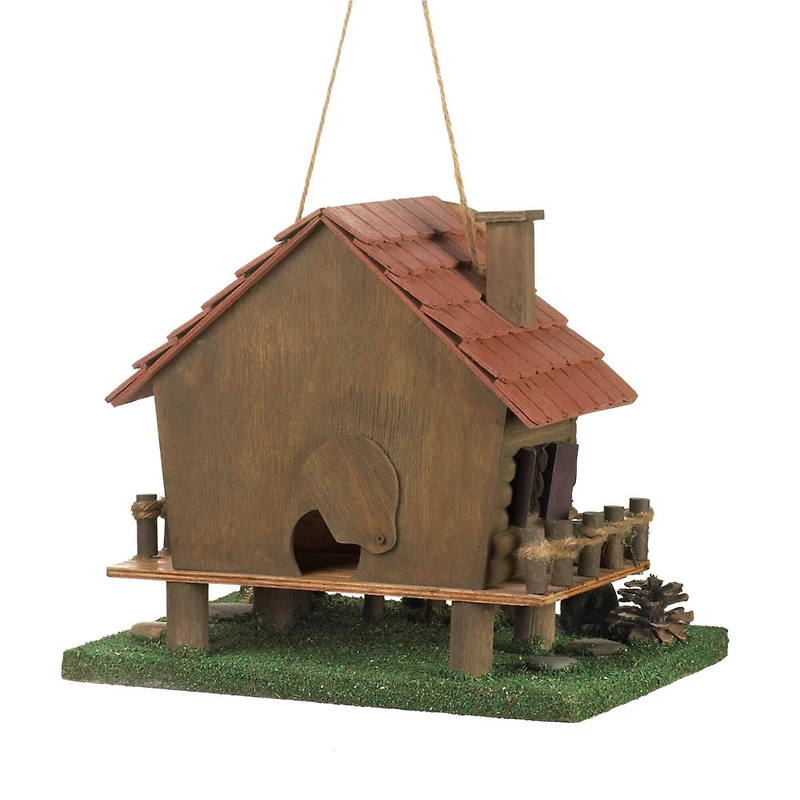 10.25" Rustic Woodland Cabin Birdhouse