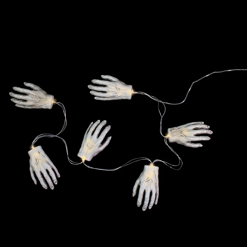 6ct. Skeleton Hands Halloween Light Set