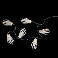 6ct. Skeleton Hands Halloween Light Set